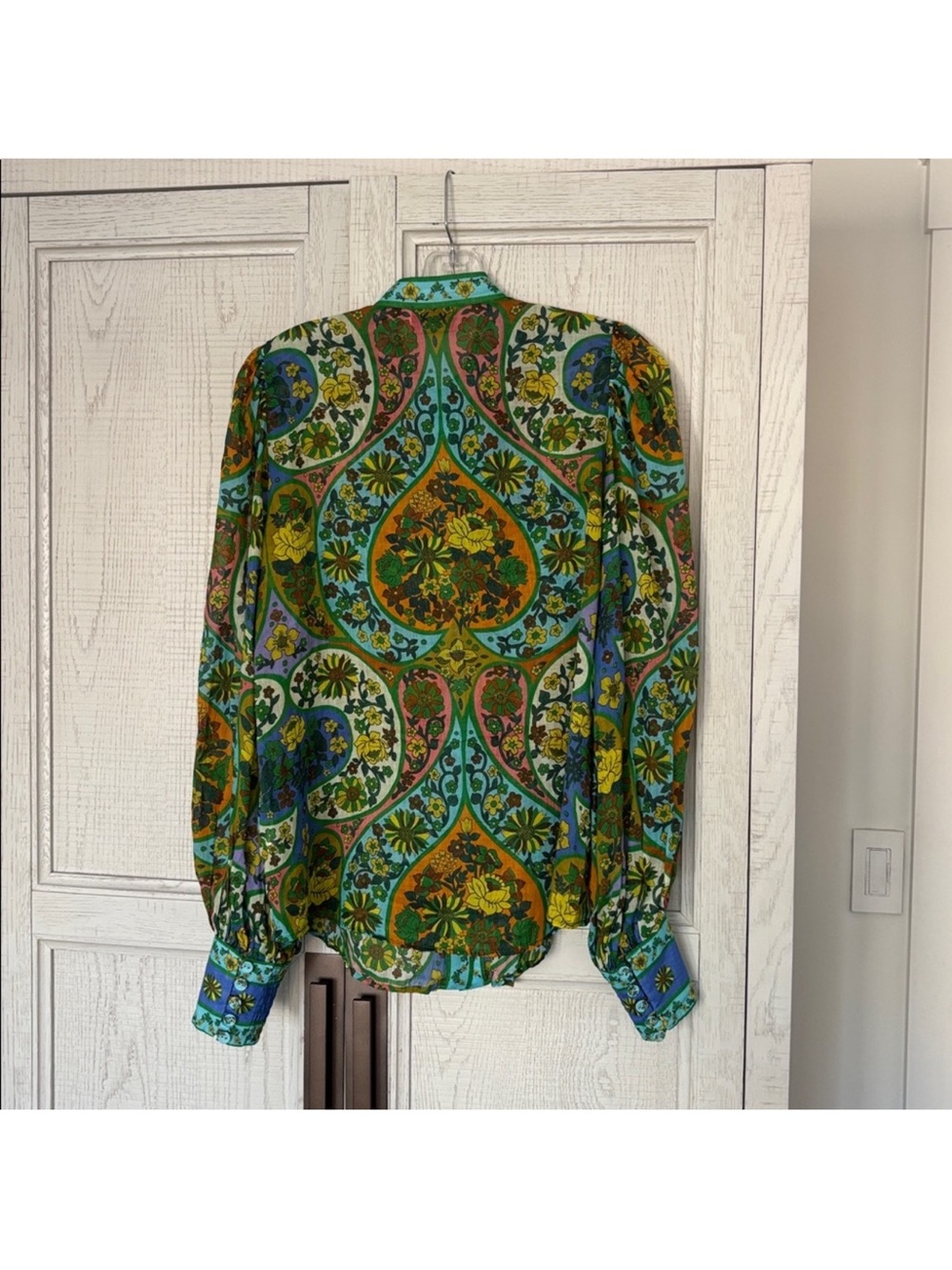 Alemais Multicolor Paisley Floral Print Silk Blouse - Picture 3 of 7